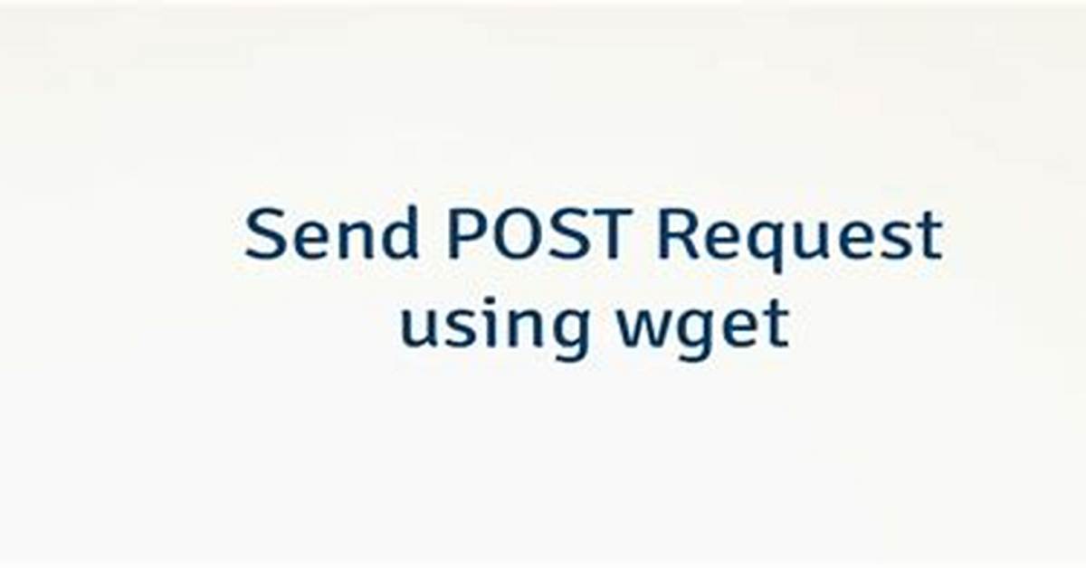 Post Request with Wget?