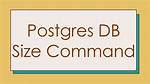 Postgres Db Size Command