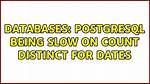 Postgresql Count(Distinct. ..) Very Slow