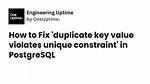 Postgresql Duplicate Key Violates Unique Constraint