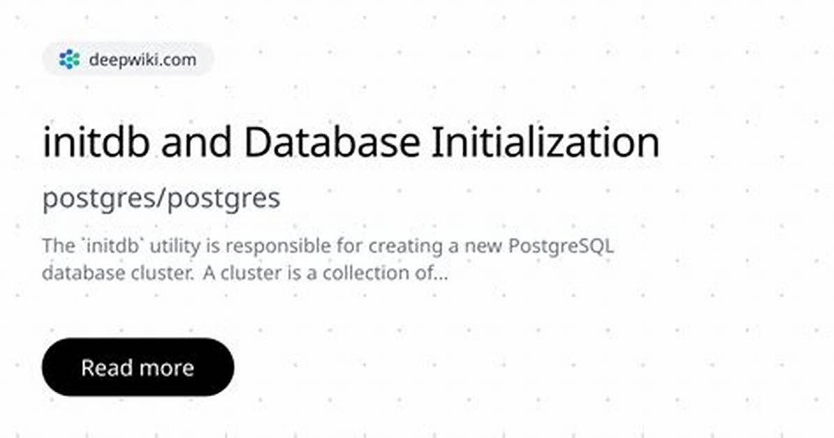 Postgresql "Initdb" (Database Initialization) on Linux
