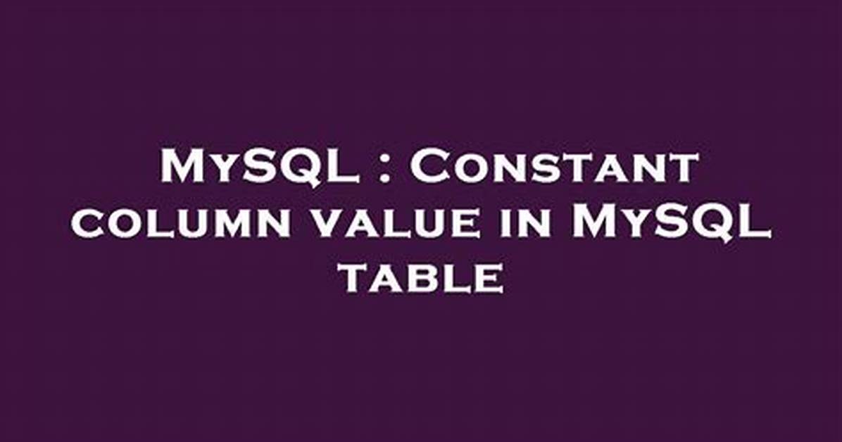 Postgresql Select Constant
