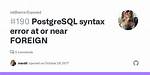 Postgresql: Syntax Error at or Near "-"