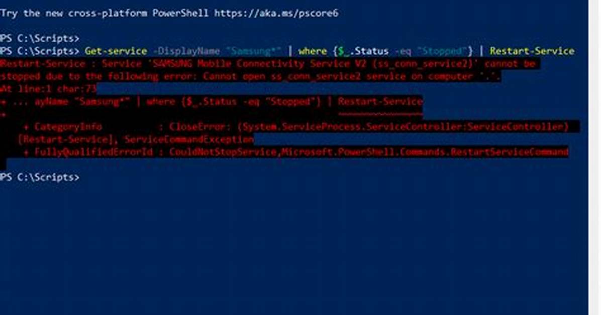 Powershell Restart Service
