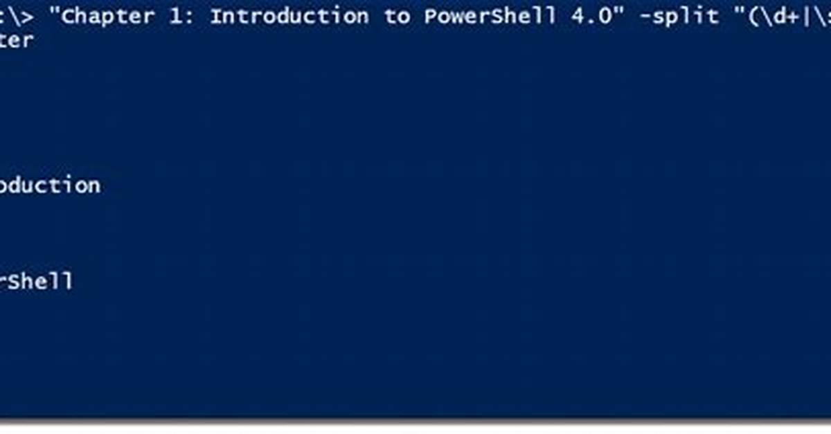 Powershell Use Regular Expression to Split a String
