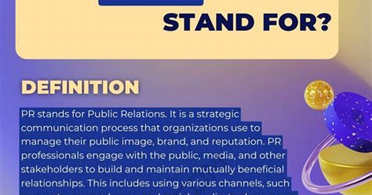 Pr Stands For