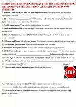 Practice Drivers Test Idaho