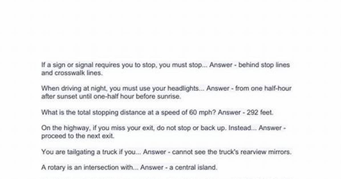 Practice Permit Test Ma