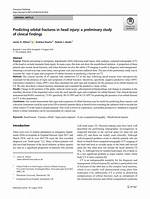 Predicting Orbital Fractures in Head Injury: a Preliminary Study of Clinical Findings - ePrints