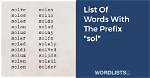 Prefix for Sol or Space