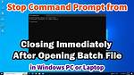 Prevent "Exit" Command in Script to Close Cmd