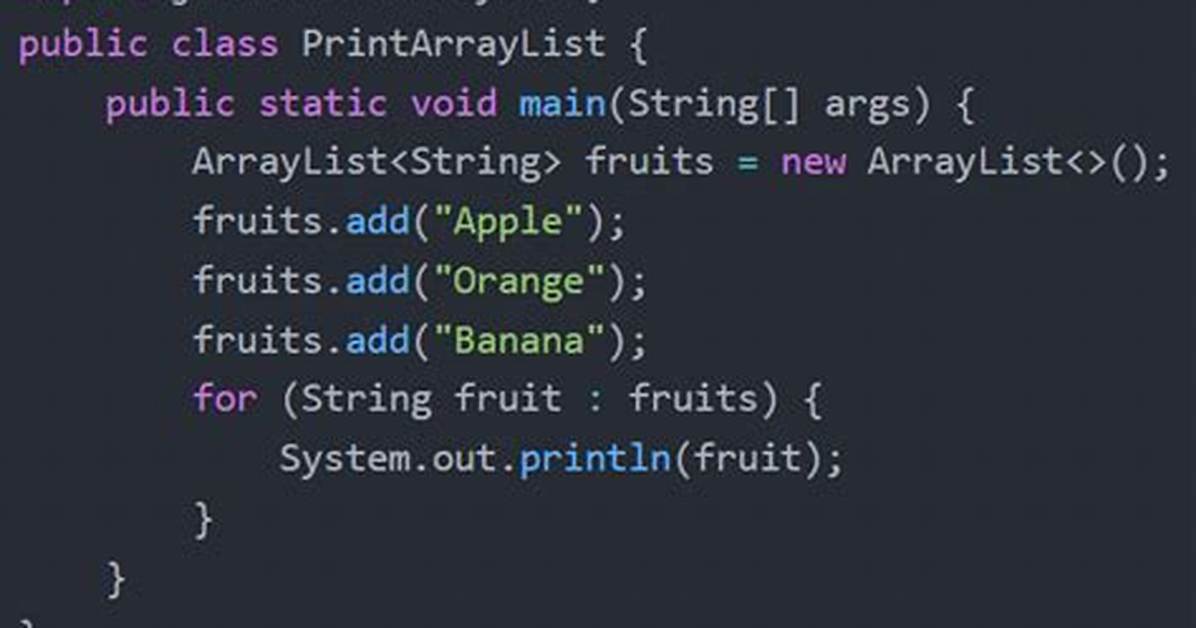 Print Arraylist