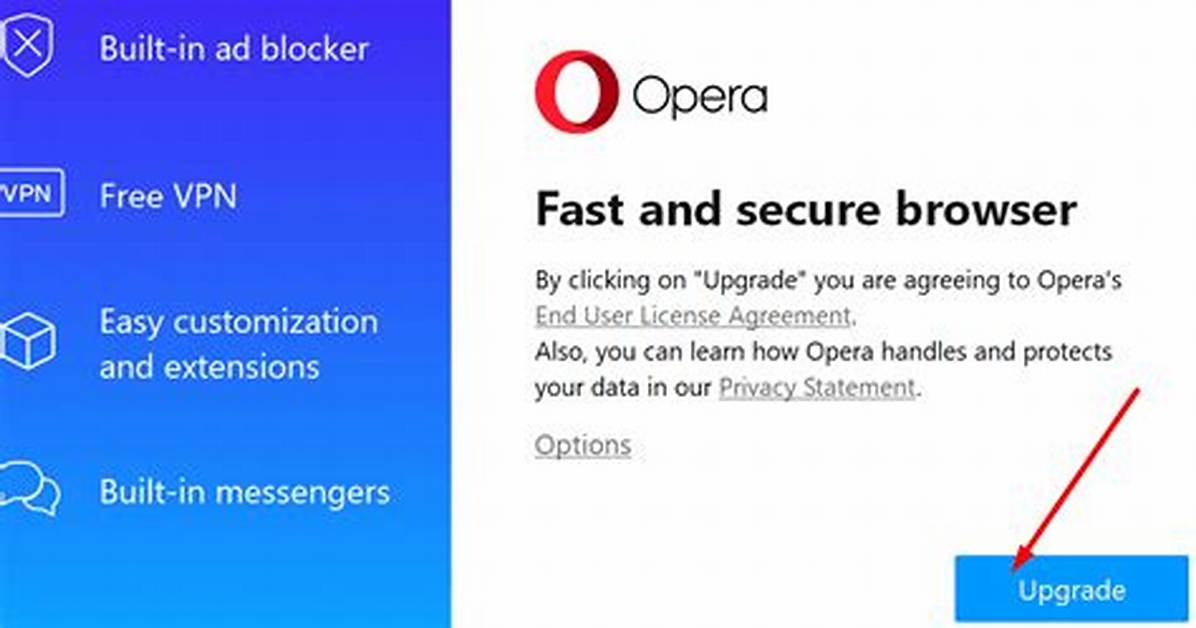 Problem in Updating Opera Browser