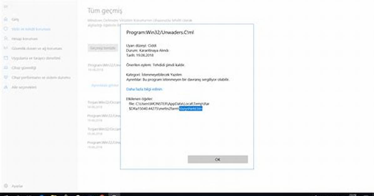 Program: Win32/Unwaders. a! Ml