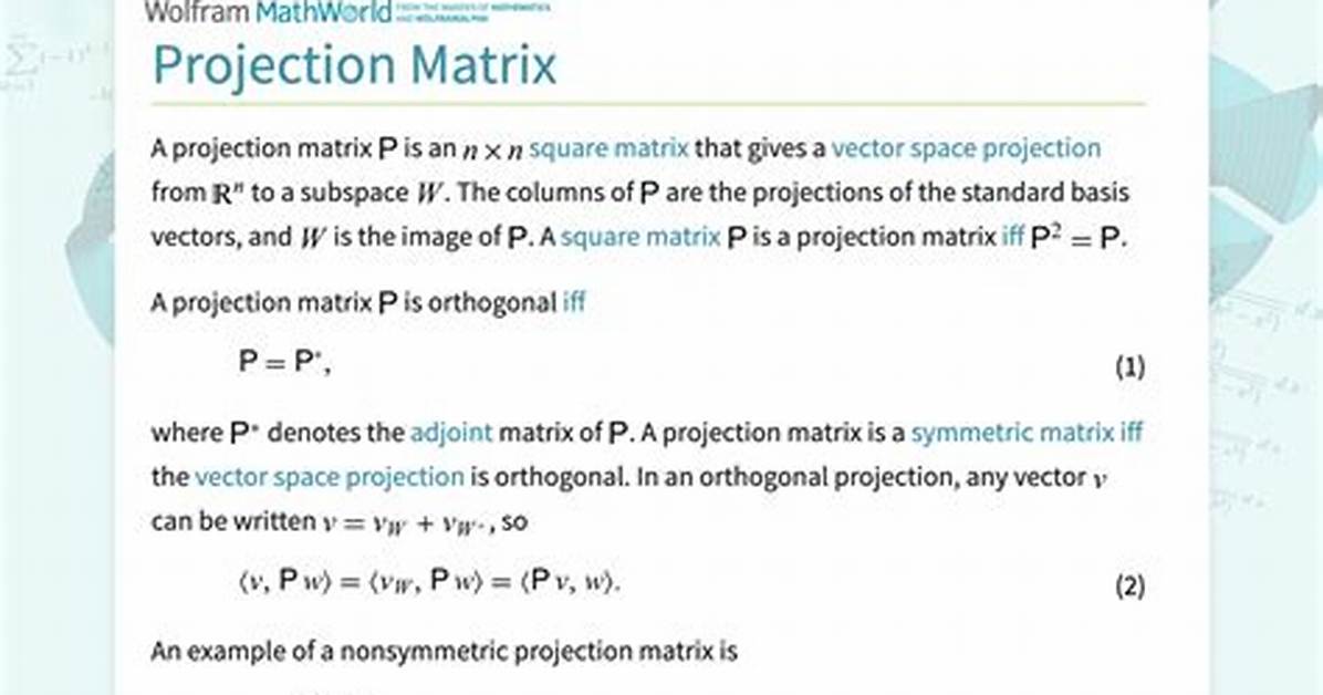 Projection Matrices