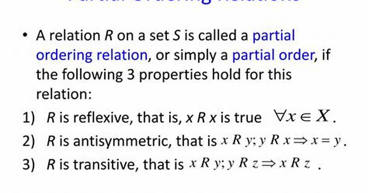 Proving a Relation Is Partial Ordering
