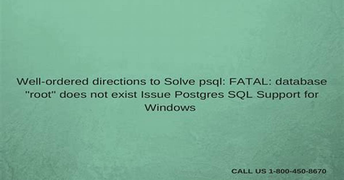 Psql: Fatal: Database "" Does Not Exist
