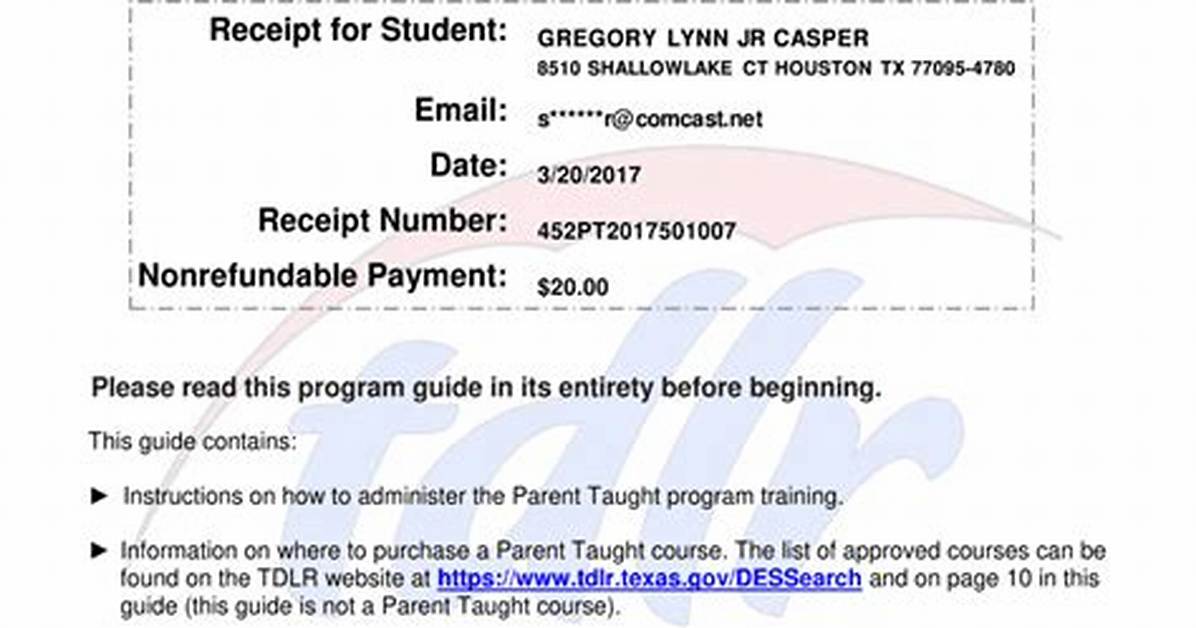 Ptde Program Guide