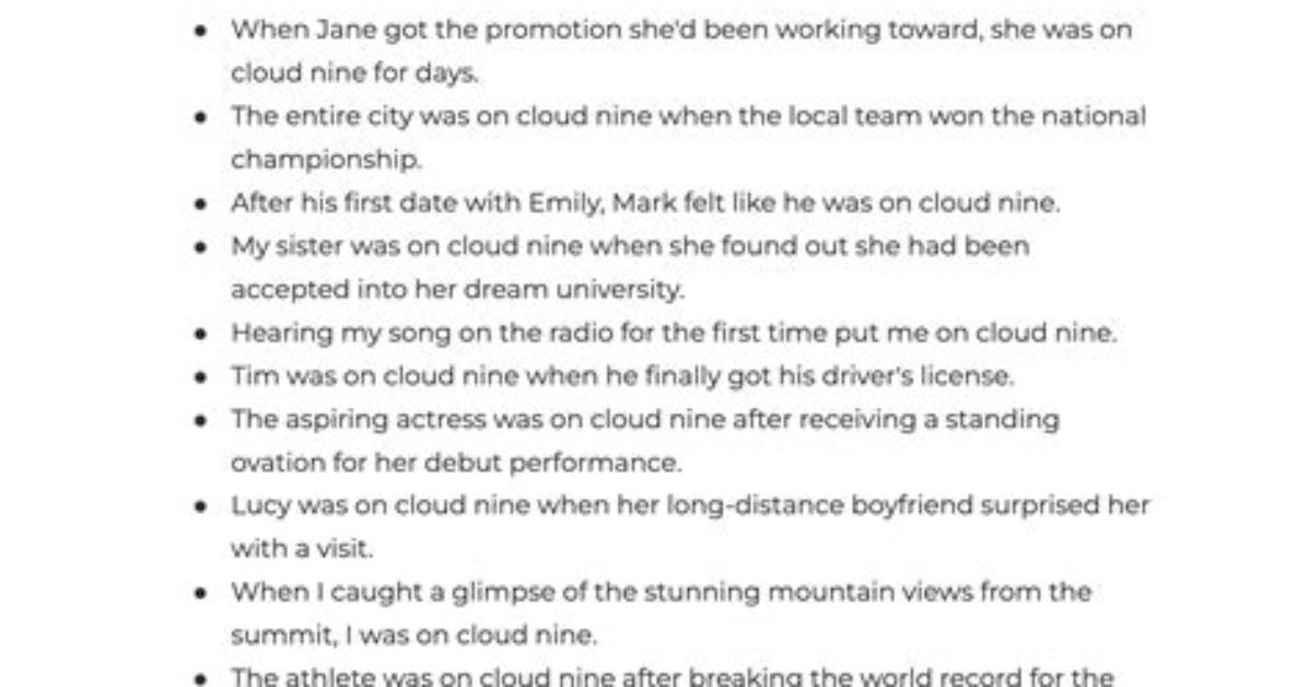 Put on Cloud Nine