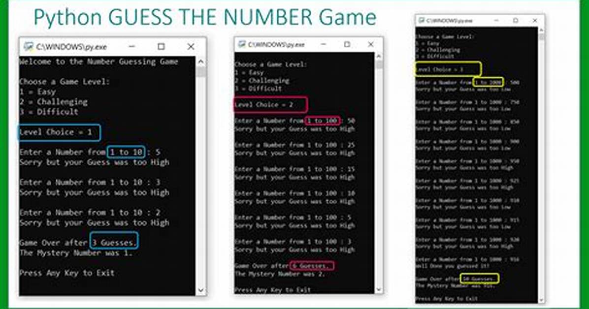 Python 3.1 Number Guessing Game Higher or Lower Loop
