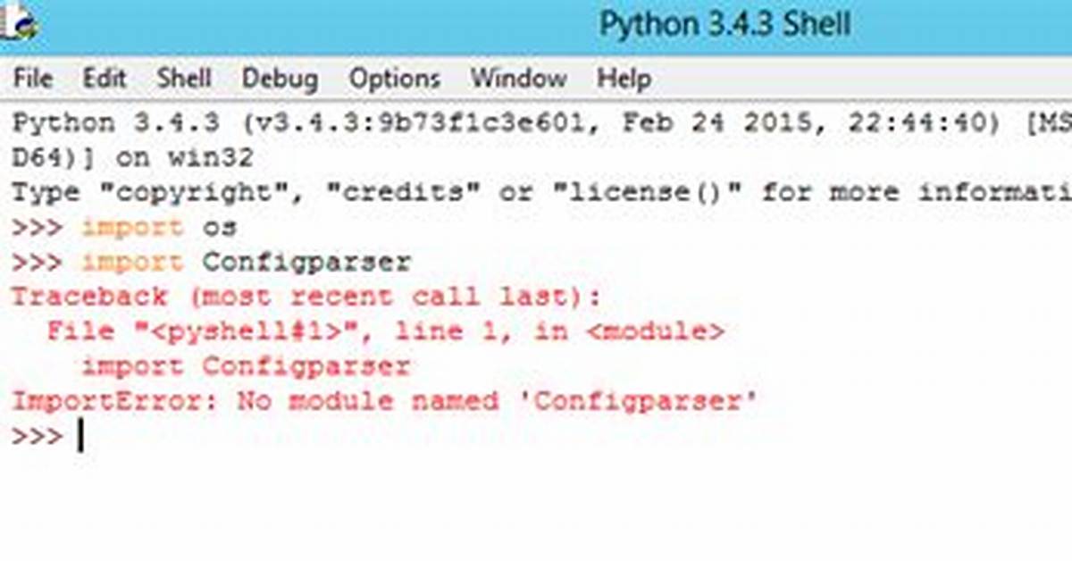 Python 3 Importerror: No Module Named 'Configparser'