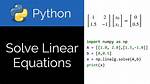 Python Algorithm for Solving Systems of Equations Without