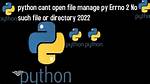 Python: Can't Open File [Errno 2]