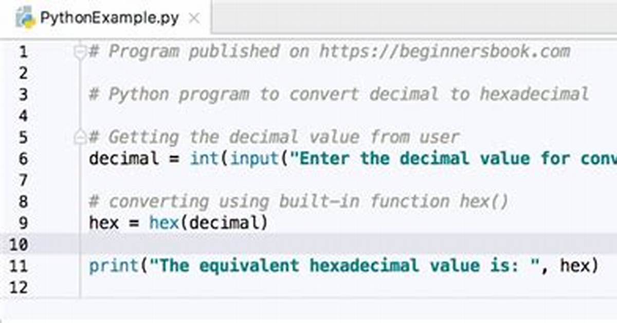 Python Convert Decimal to Hex