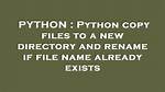 Python Copy Files to a New Directory and Rename If File Name Already Exists