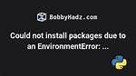 Python: Could Not Install Packages Due to an Oserror: [Errno 2] No Such File or Directory