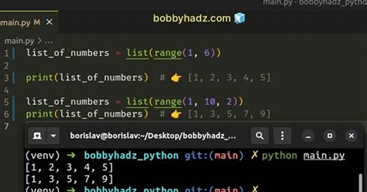 Python - Create List with Numbers Between 2 Values?