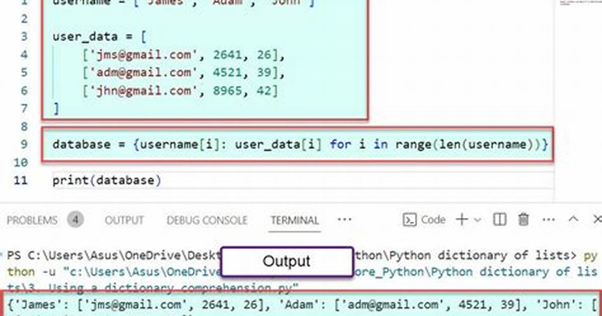 Python Creating a Dictionary of Lists