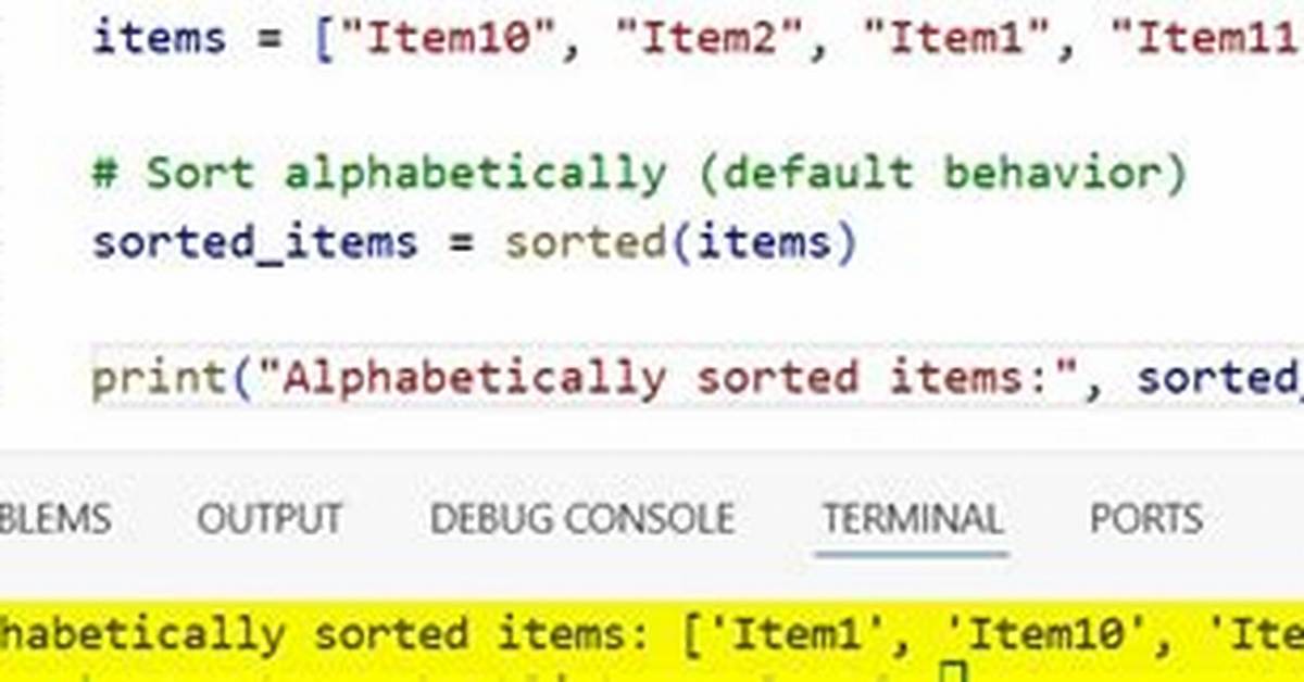 Python Data Structure Sort List Alphabetically