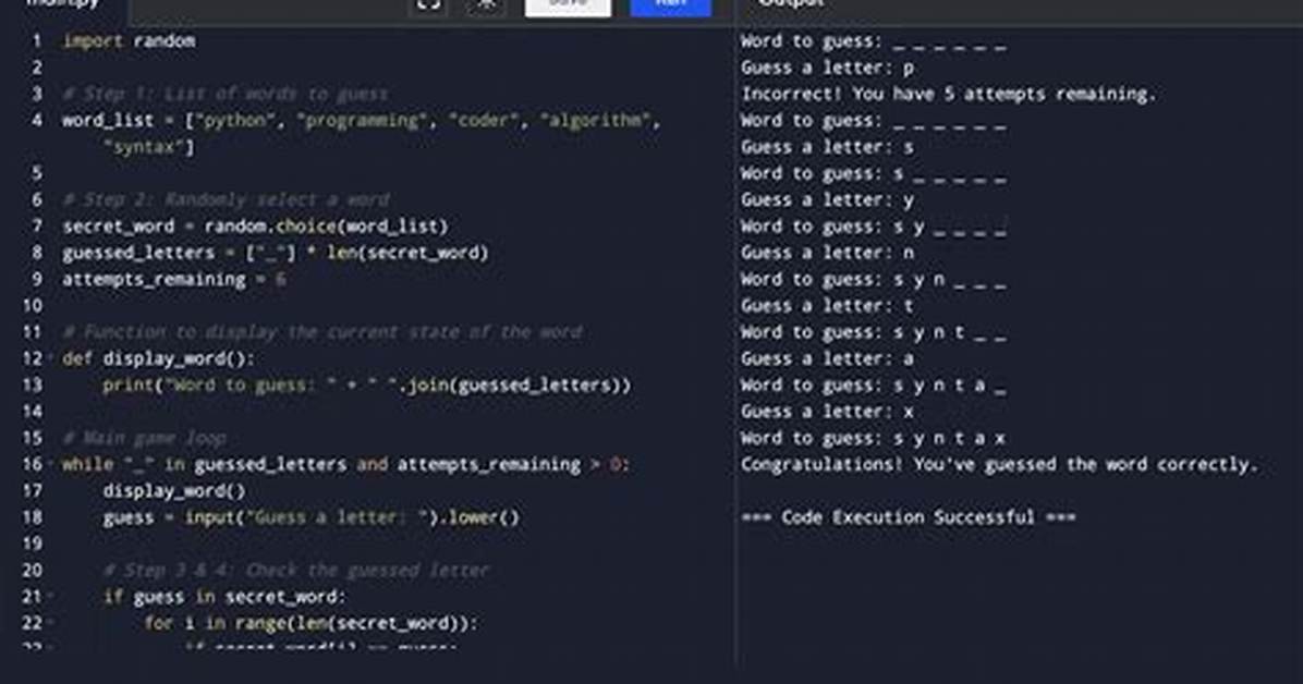 Python - Guess a Word Game