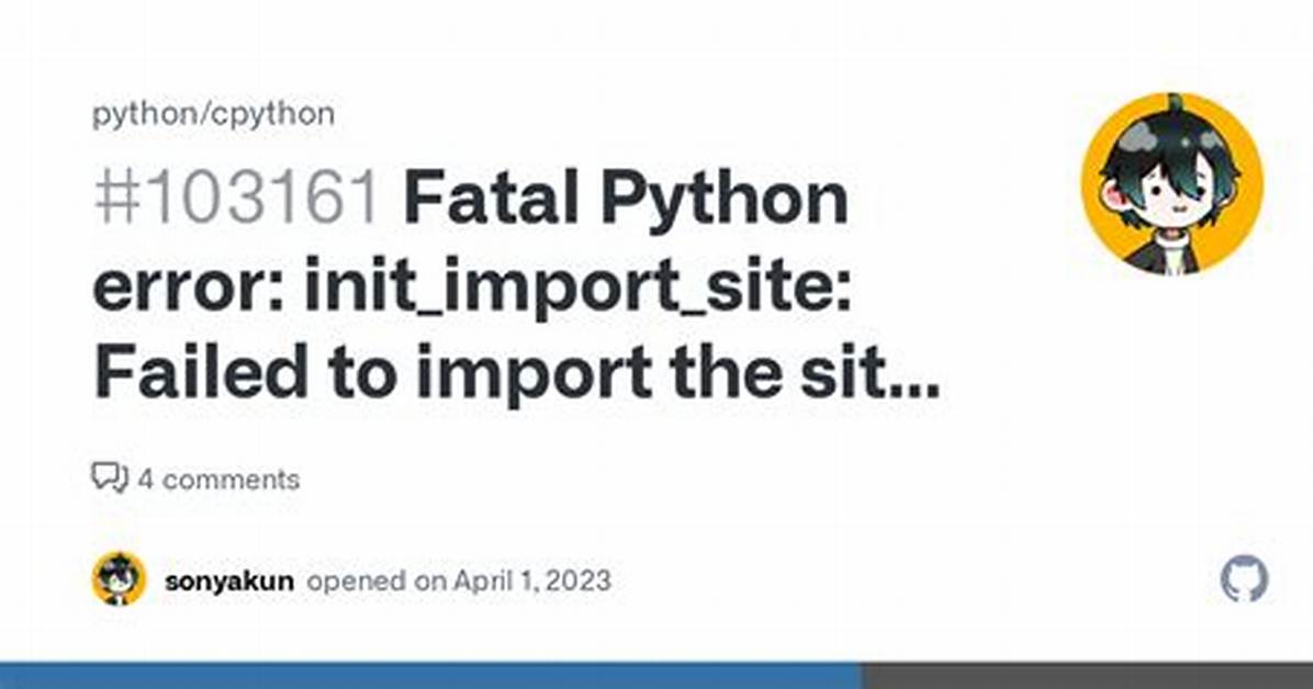 Python Import Site Failed
