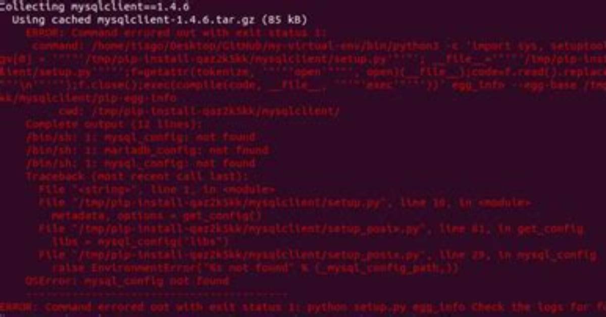 Python Install Mysqlclient Keeps on Giving Error