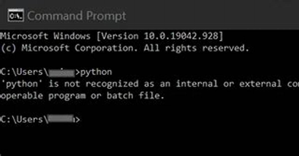 Python Is Not Recognized Windows 10