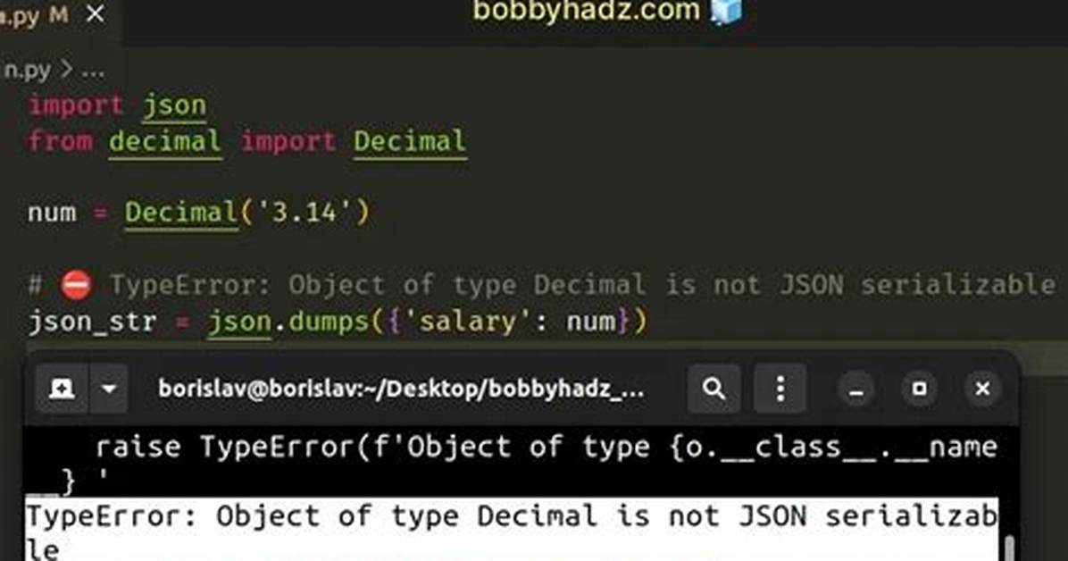Python Json Serialize a Decimal Object