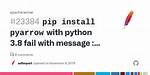Python Pip Install Pyarrow Error, Unable to Execute 'Cmake'