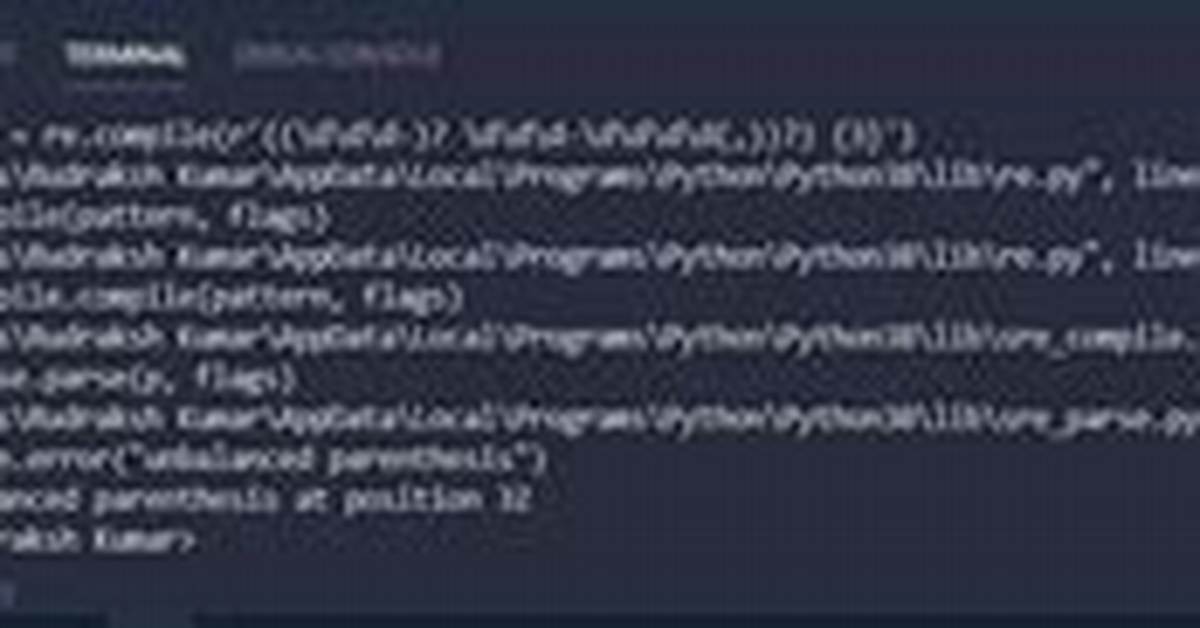 Python Regex Error: Unbalanced Parenthesis