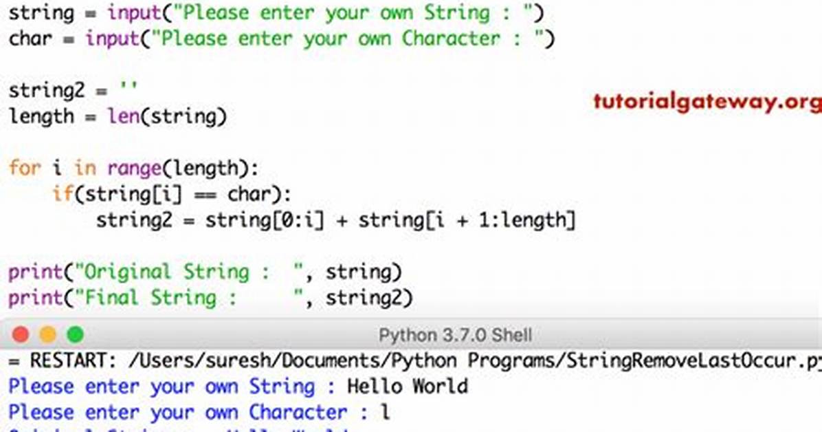 Python Remove Last Char from String and Return It