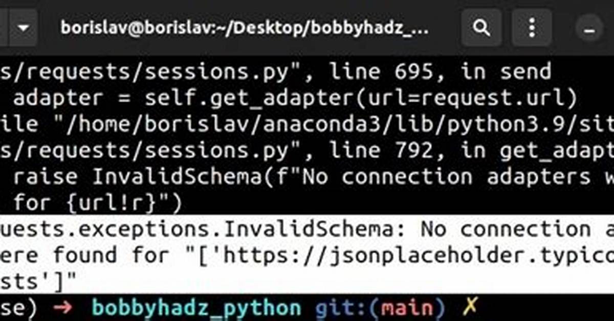 Python Requests - No Connection Adapters
