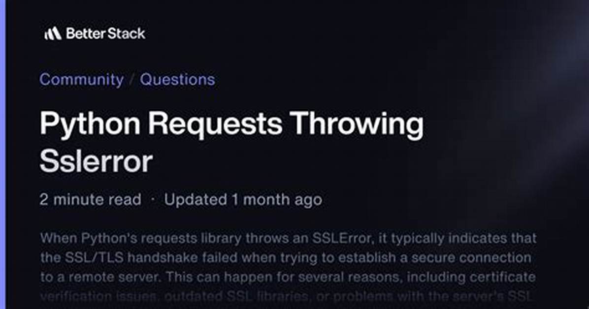 Python Requests Throwing Sslerror