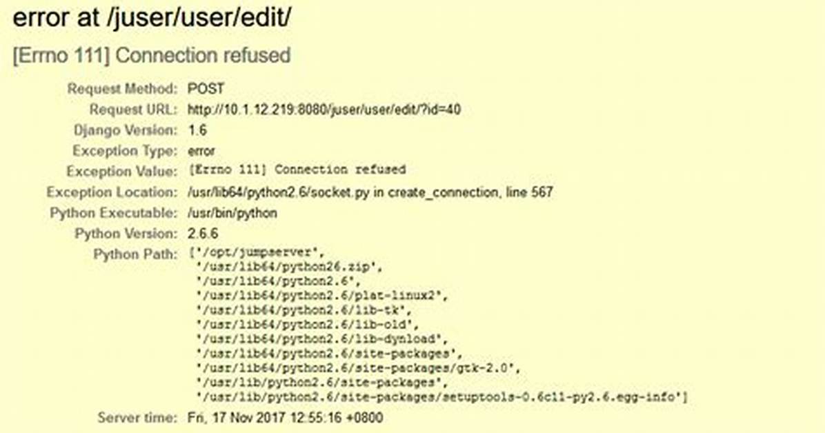 Python Socket. Error: [Errno 111] Connection Refused