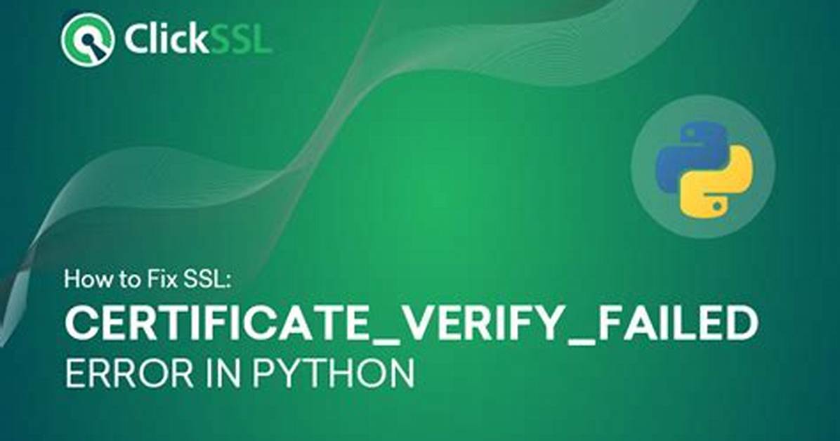 Python Ssl Certificate Verify Error