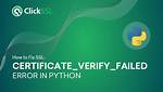 Python Ssl Certificate Verify Error