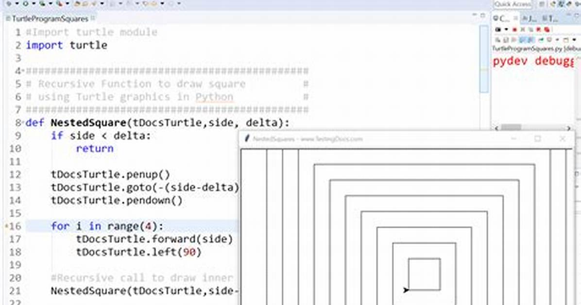 Python Turtle Nested Squares - How to Fix the Second Square Extra Shift?