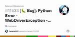 Python - Webdriverexception Issue on Particular Webpage