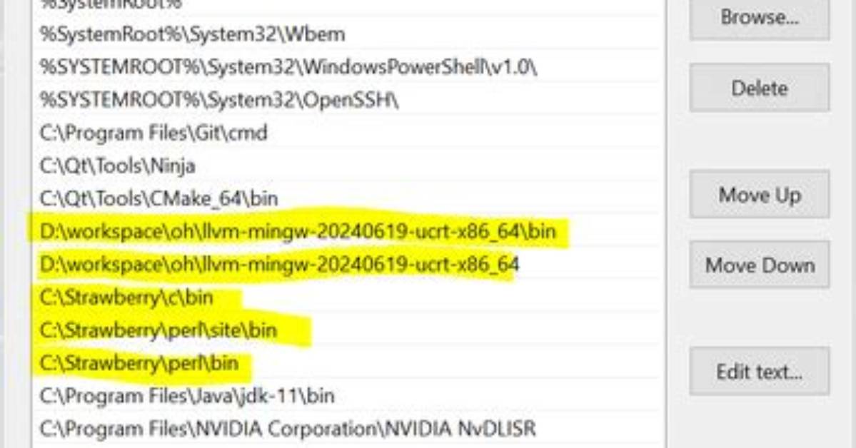Qt Broken Link and Environment Variable