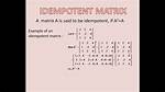 Question About Idempotent Matrix